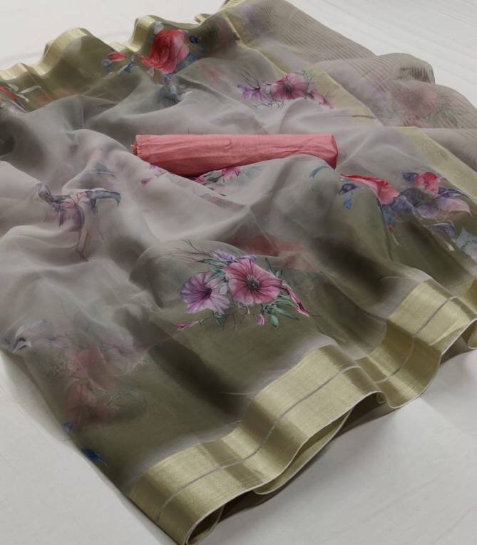 Rajyog Organza Latest Designer Casual Wear Silk Soft Weaving Saree Collection